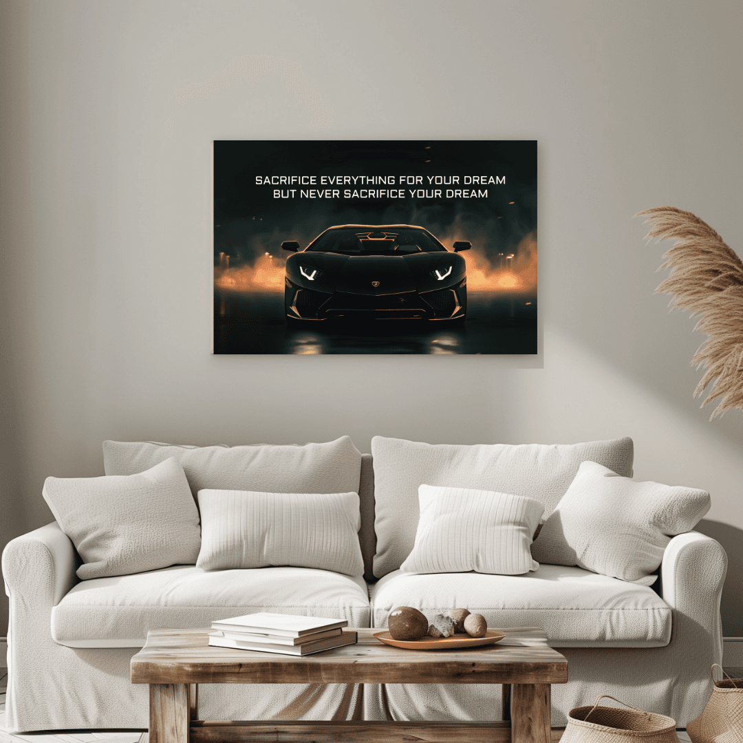 Lamborghini Black Lamborghini – Sacrifice Quote Canvas