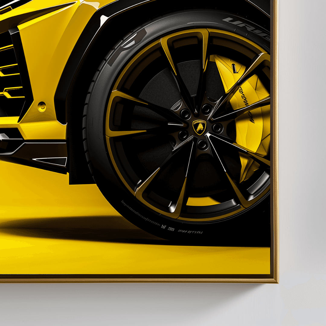 Lamborghini Yellow Urus – Close-Up Canvas