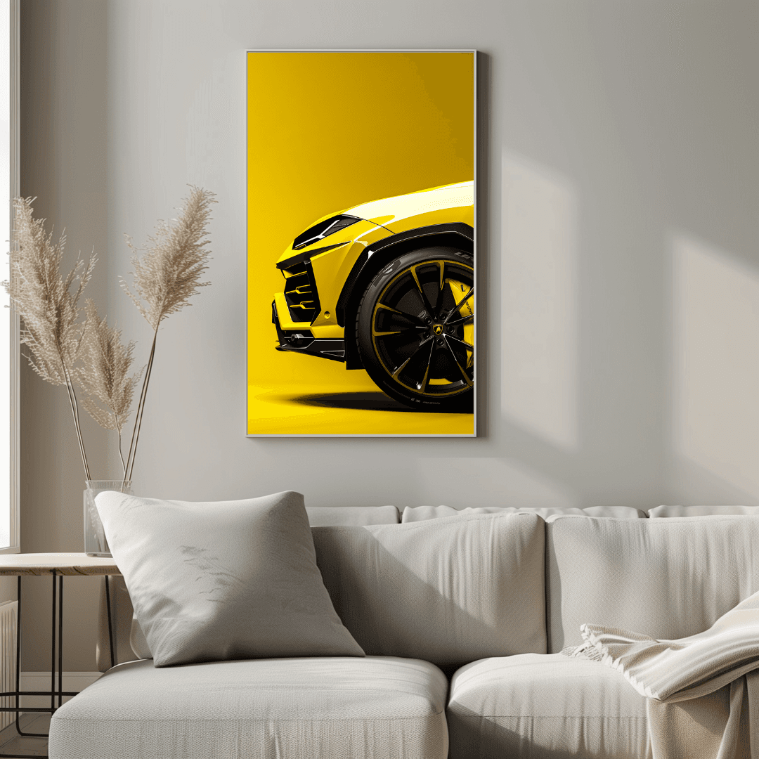 Lamborghini Yellow Urus – Close-Up Canvas