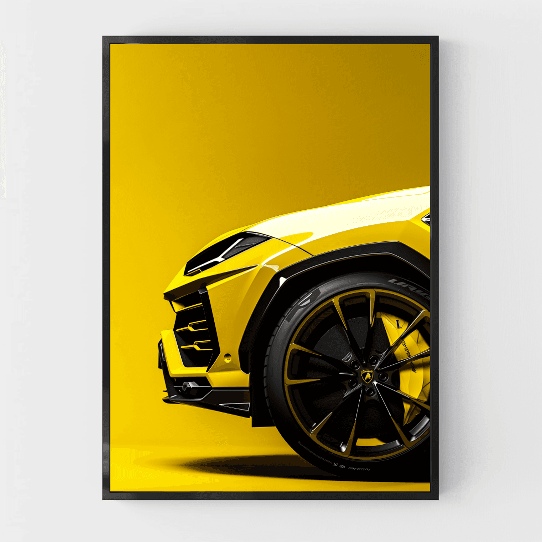 Lamborghini Yellow Urus – Close-Up Canvas