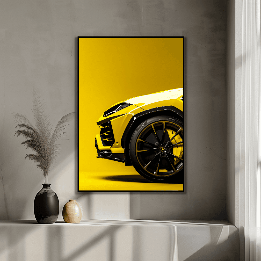 Lamborghini Yellow Urus – Close-Up Canvas
