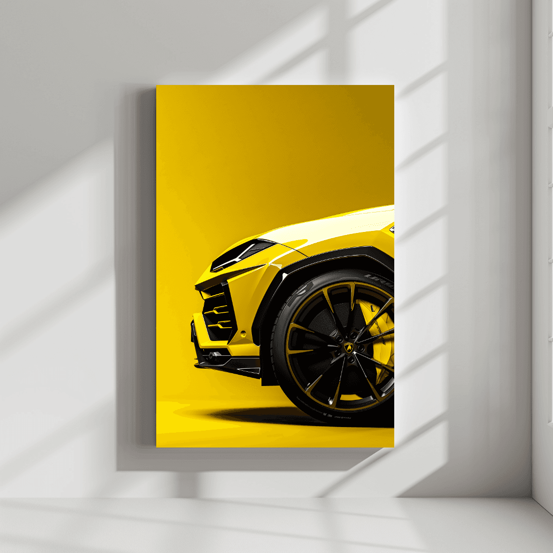Lamborghini Yellow Urus – Close-Up Canvas