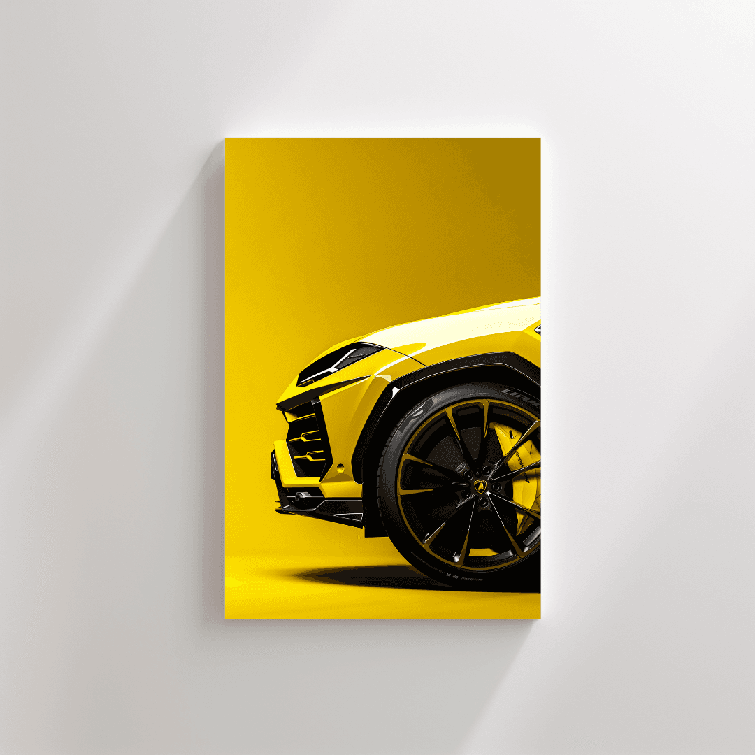 Lamborghini Yellow Urus – Close-Up Canvas