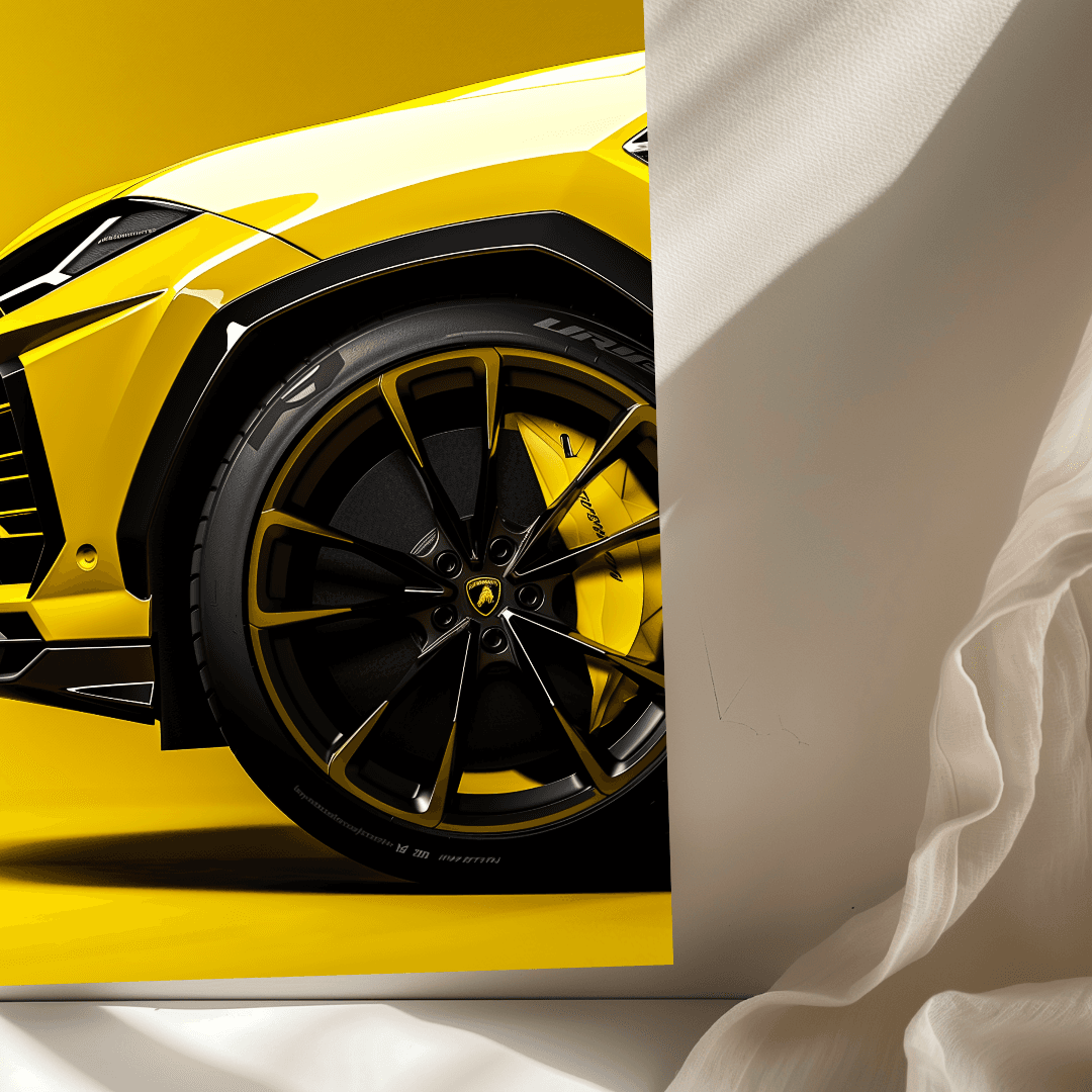 Lamborghini Yellow Urus – Close-Up Canvas
