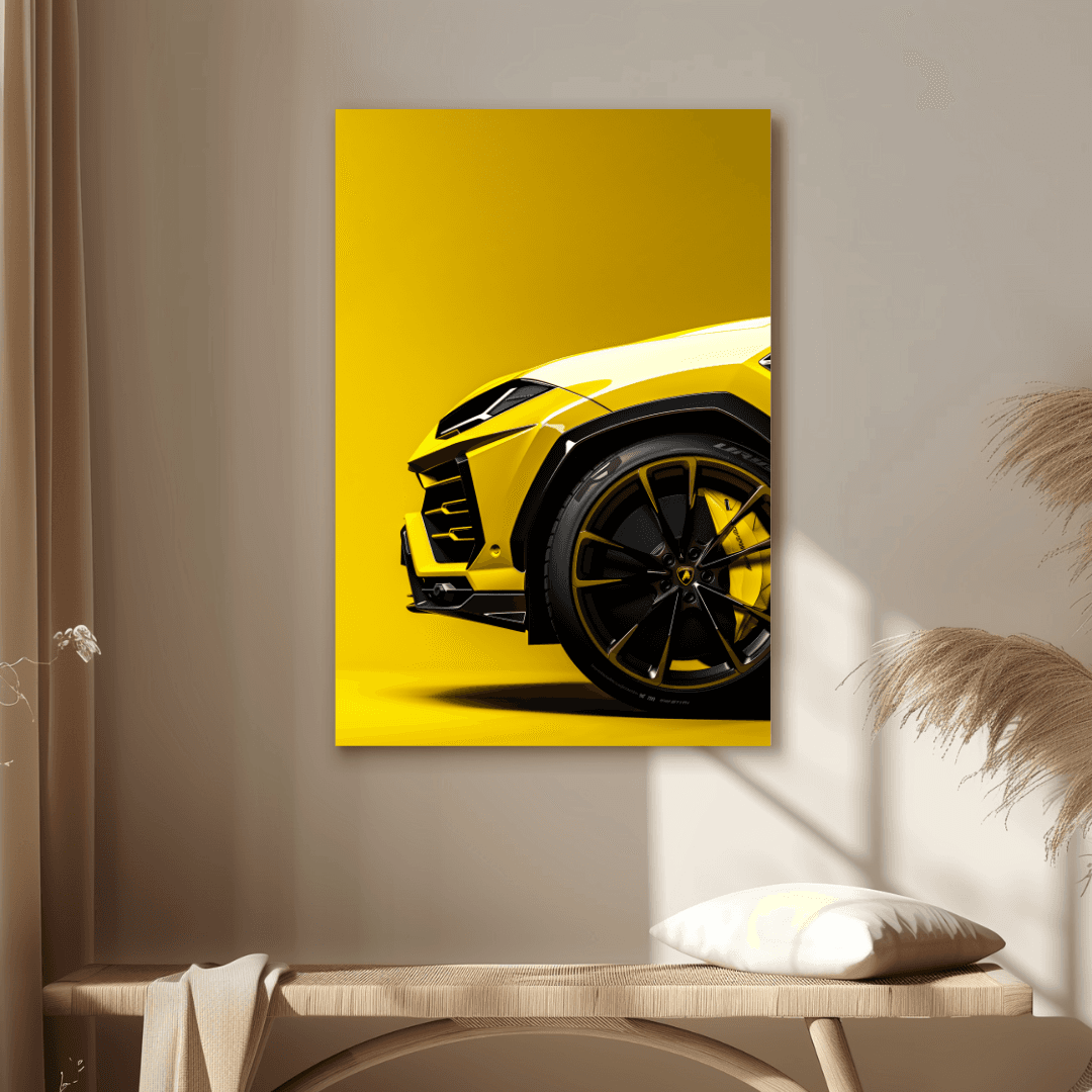 Lamborghini Yellow Urus – Close-Up Canvas