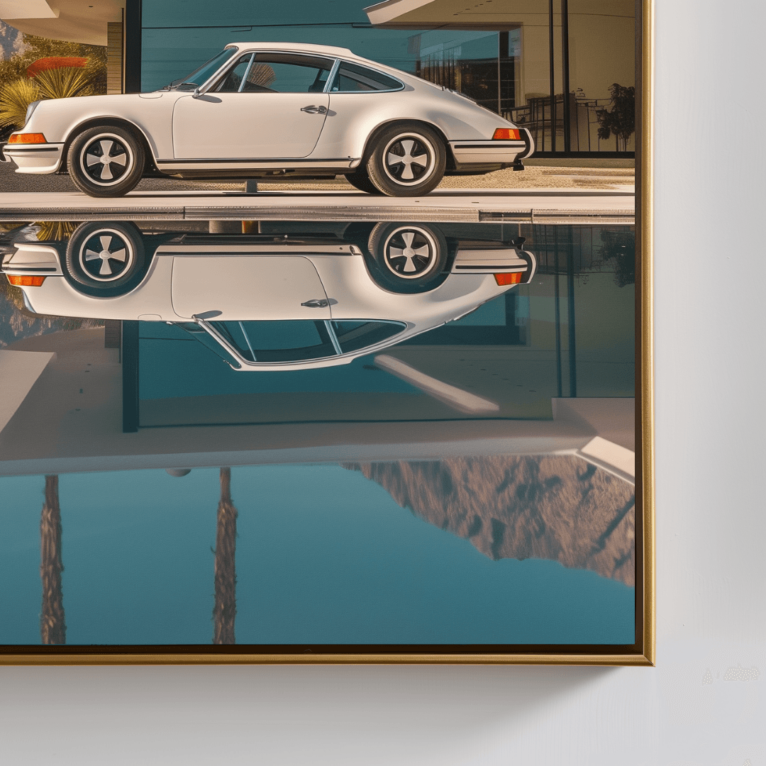 Porsche White Porsche – Modern Villa Poolside Canvas