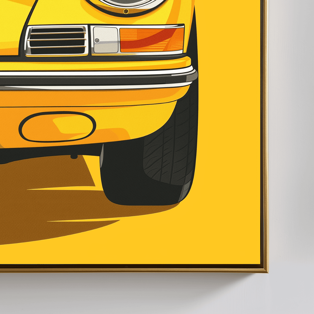 Porsche Yellow Porsche – Front Pop Art Canvas