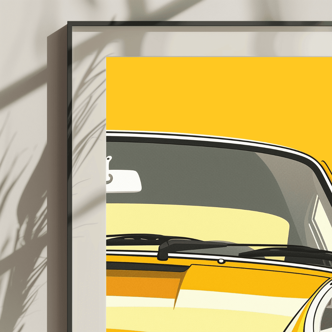 Porsche Yellow Porsche – Front Pop Art Canvas