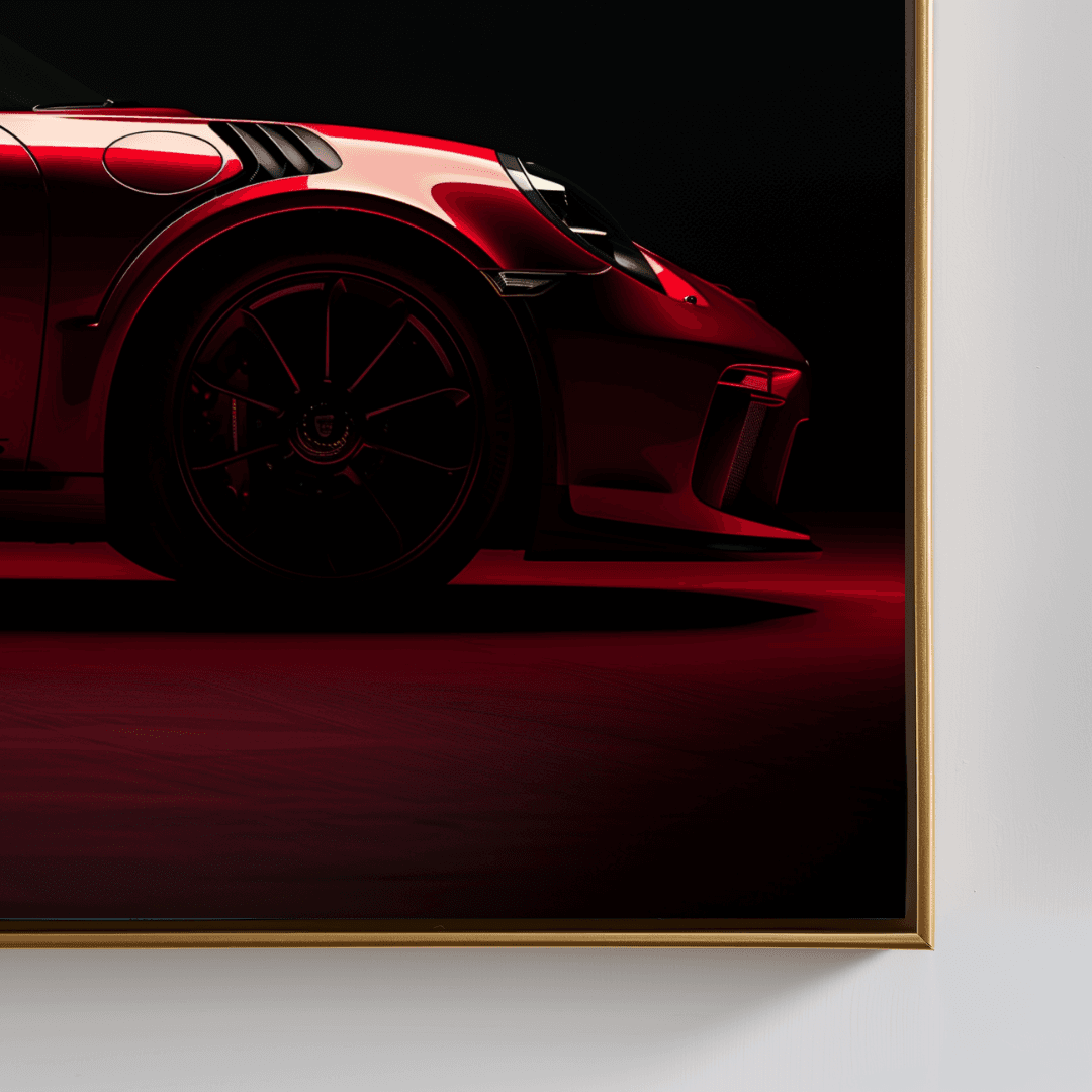 Porsche Red Porsche GT3 – Dark Background Canvas