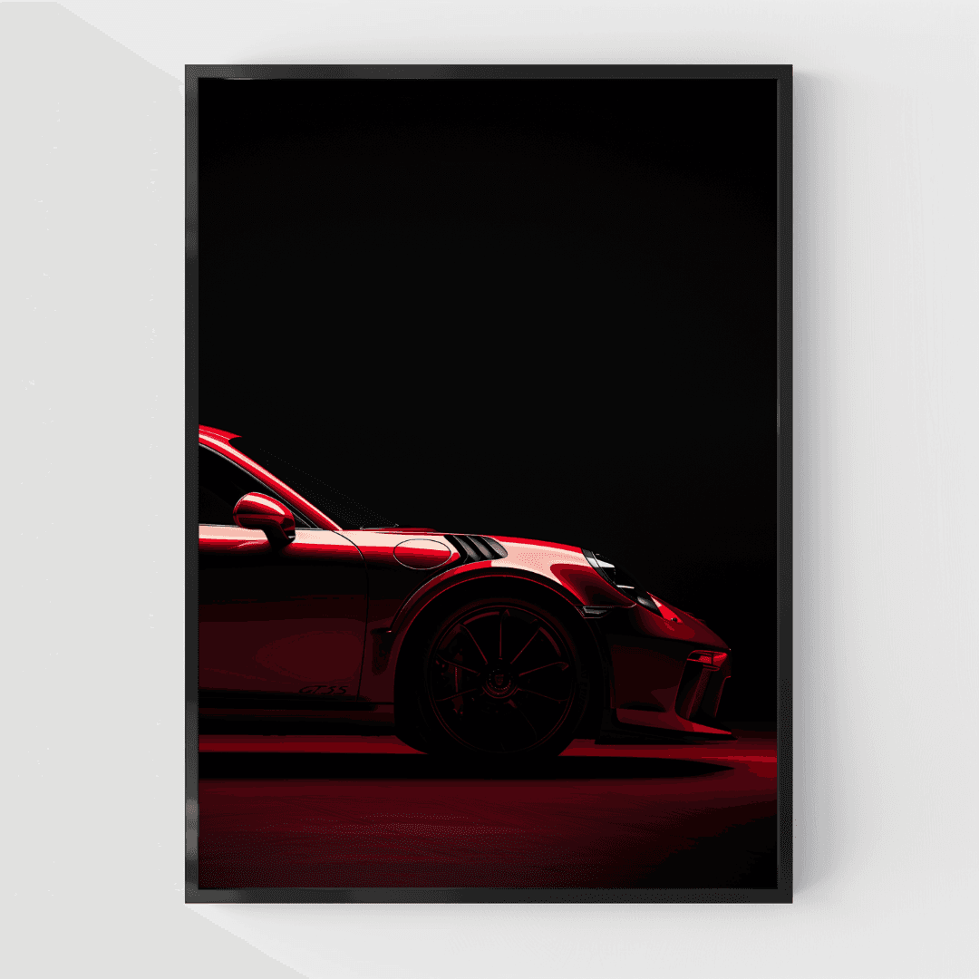 Porsche Red Porsche GT3 – Dark Background Canvas