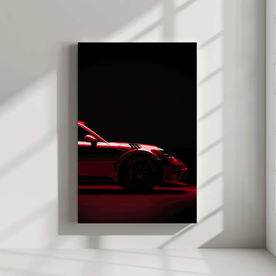 Porsche Red Porsche GT3 – Dark Background Canvas