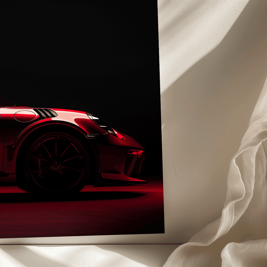 Porsche Red Porsche GT3 – Dark Background Canvas