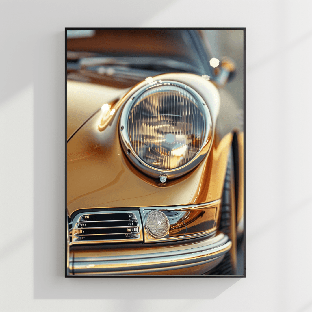 undefined Gold Porsche – Headlight Detail Canvas