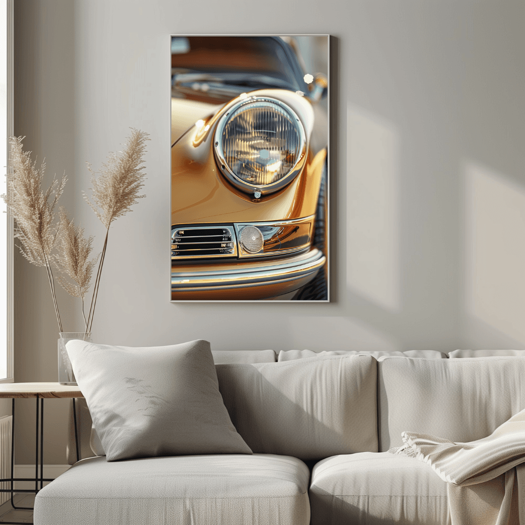 Porsche Gold Porsche – Headlight Detail Canvas