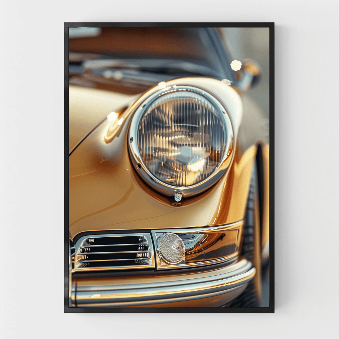 Porsche Gold Porsche – Headlight Detail Canvas