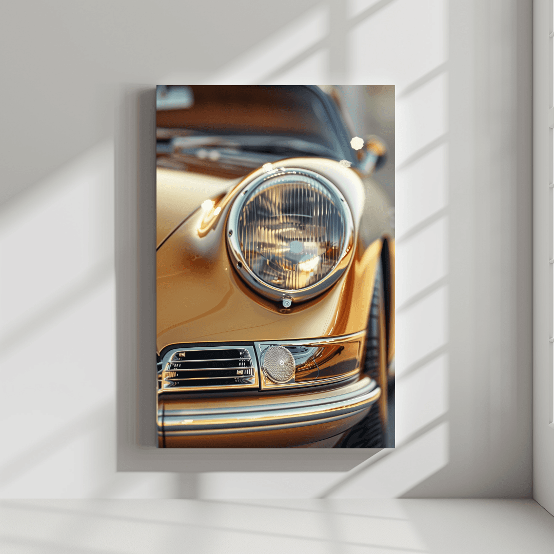 Porsche Gold Porsche – Headlight Detail Canvas