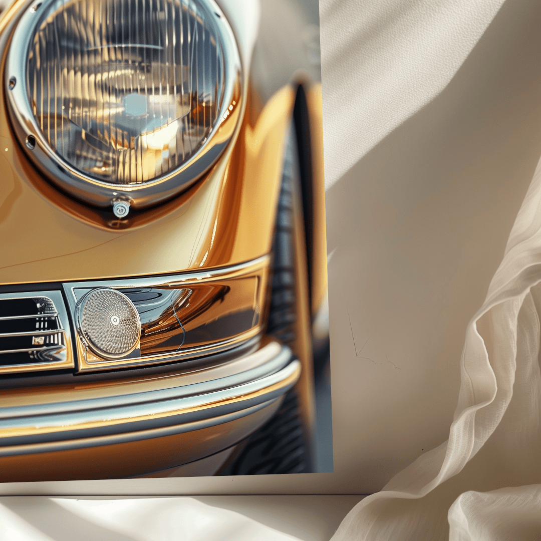 Porsche Gold Porsche – Headlight Detail Canvas