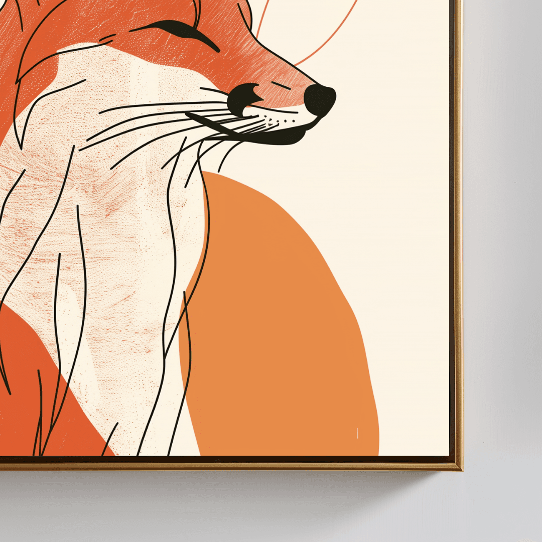 Fox Minimalist Fox – Line Art Canvas
