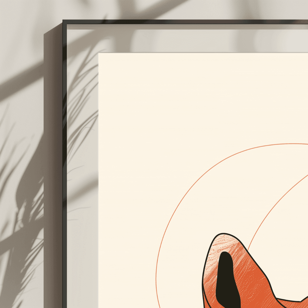 Fox Minimalist Fox – Line Art Canvas
