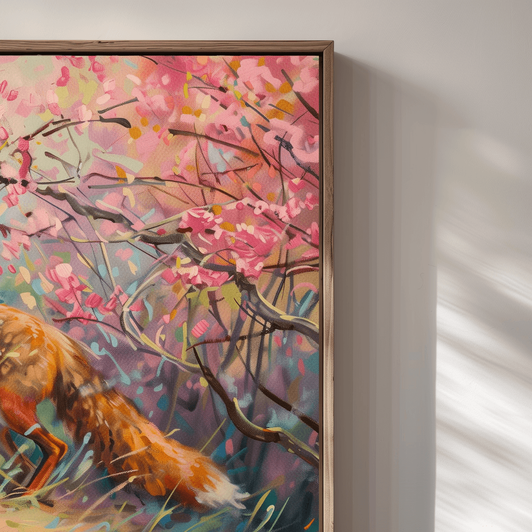 Fox Fox in Spring Blossom – Painting Canvas