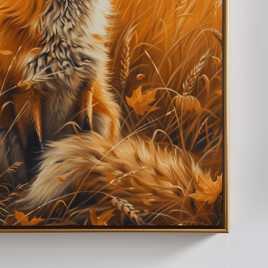 Fox Autumn Fox – In Golden Field Canvas
