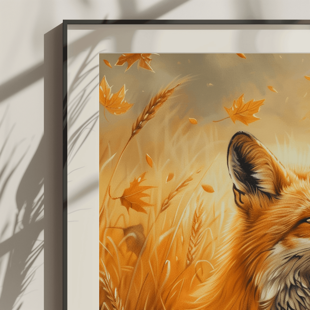 Fox Autumn Fox – In Golden Field Canvas