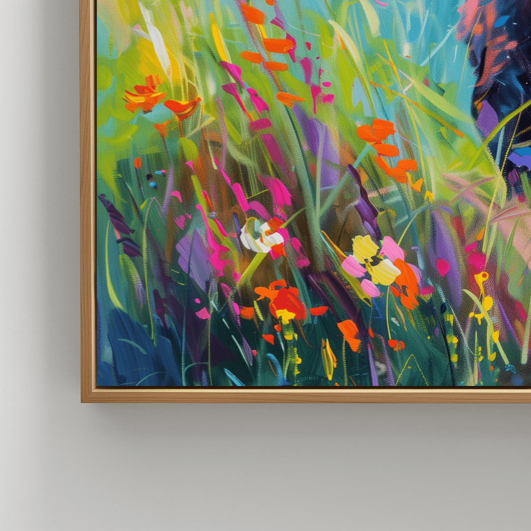 Highland Cow Highland Cow – Floral Color Burst Canvas