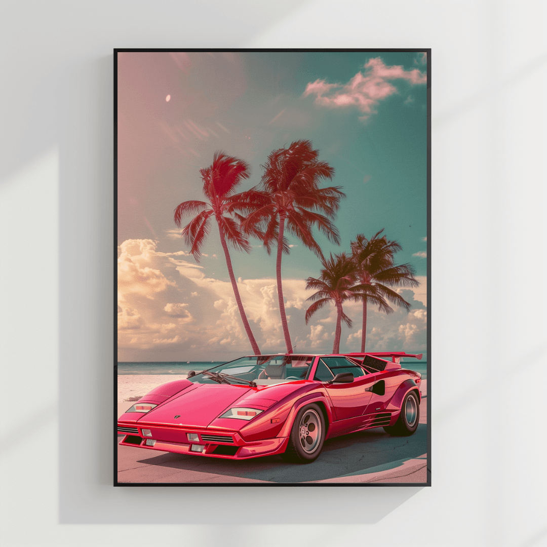 undefined Pink Countach – Miami Vibes Canvas