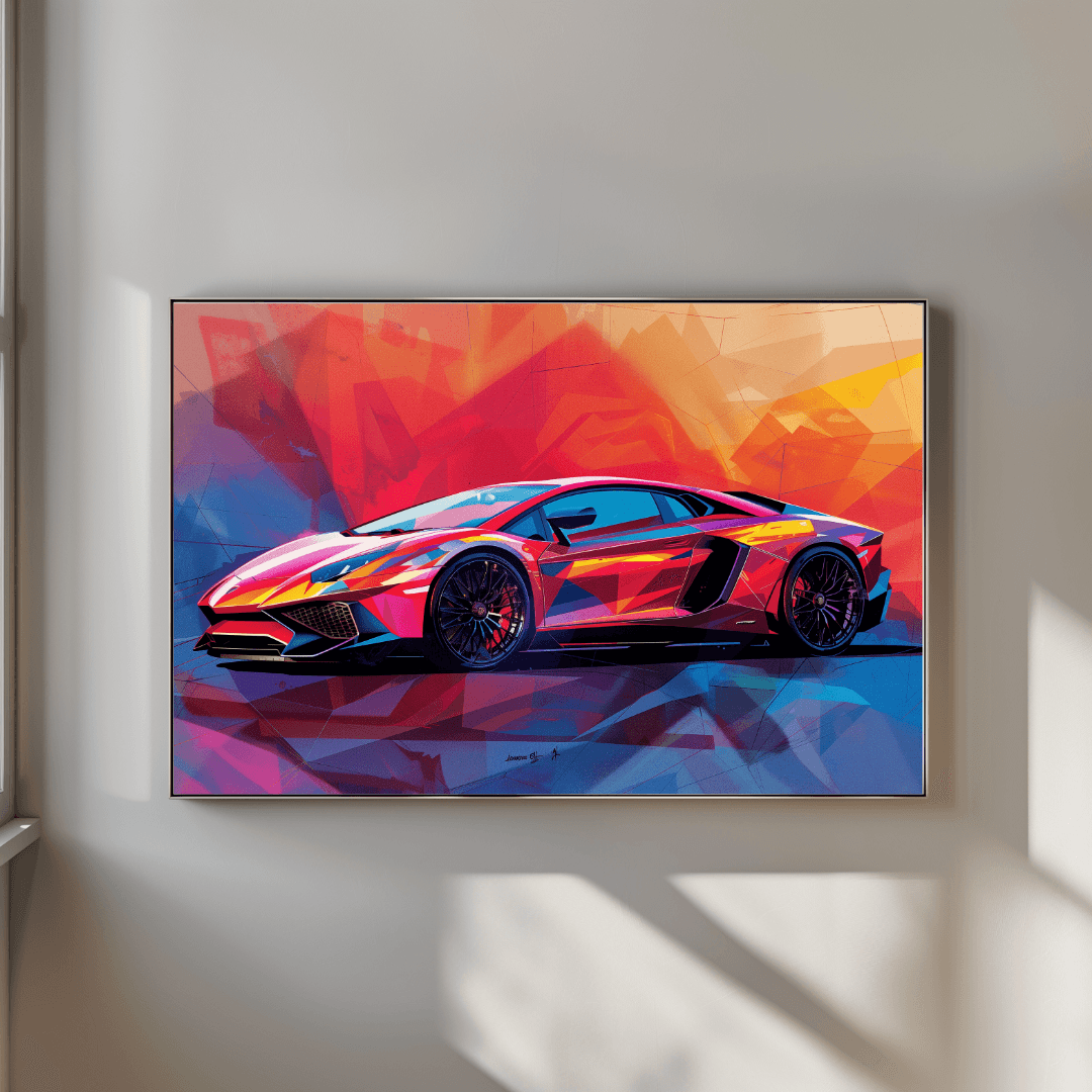 undefined Abstract Lamborghini – Color Blast Canvas