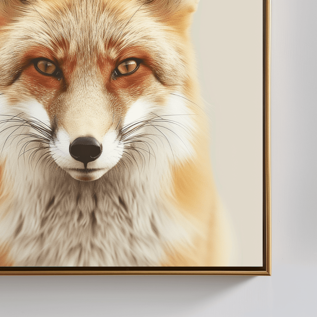 Fox Minimal Fox – Neutral Background Canvas
