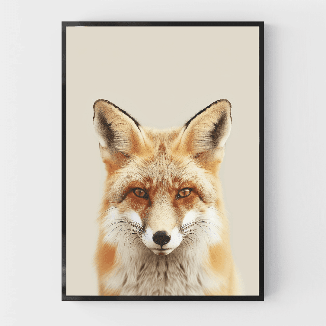 Fox Minimal Fox – Neutral Background Canvas