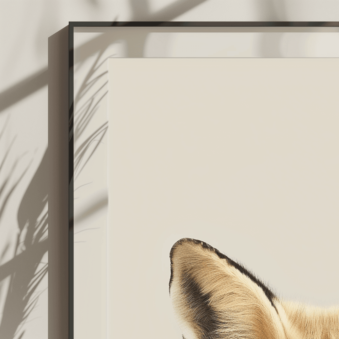 Fox Minimal Fox – Neutral Background Canvas