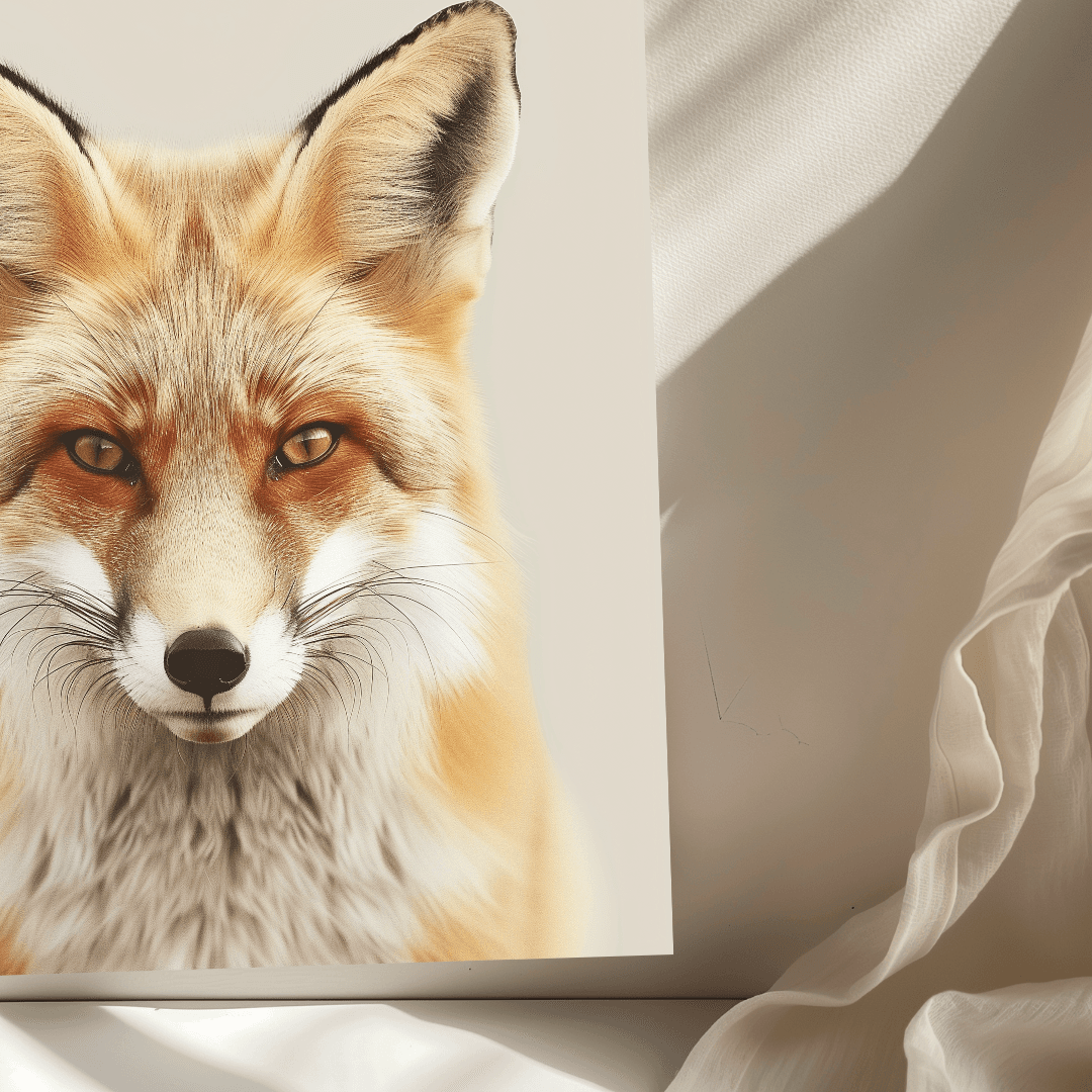 Fox Minimal Fox – Neutral Background Canvas