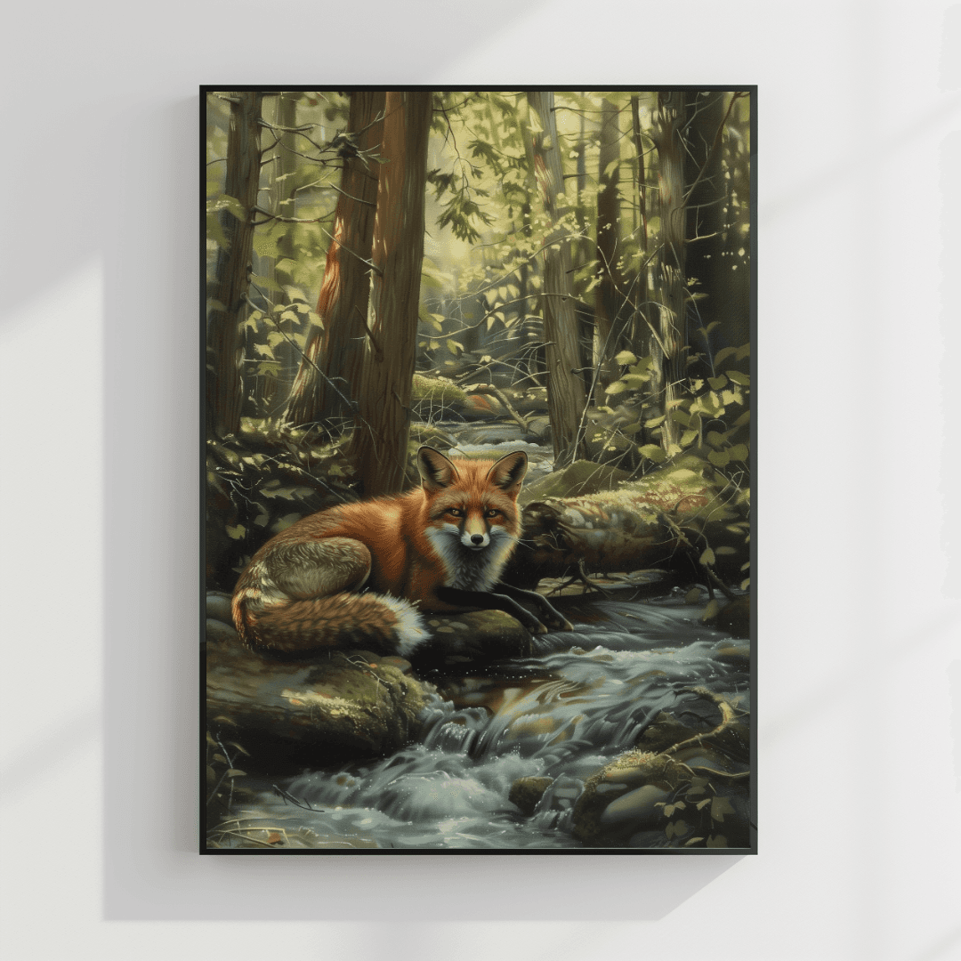 undefined Forest Fox – By the Creek Canvas
