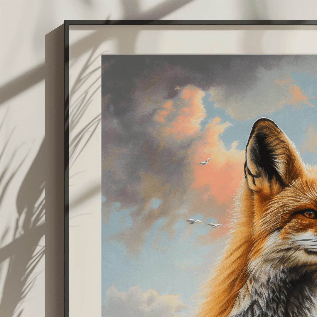 Fox Fox in Wildflower Meadow – Nature Bloom Canvas