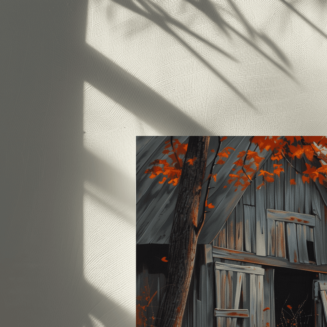 Fox Fox by the Barn – Autumn Hillside Canvas