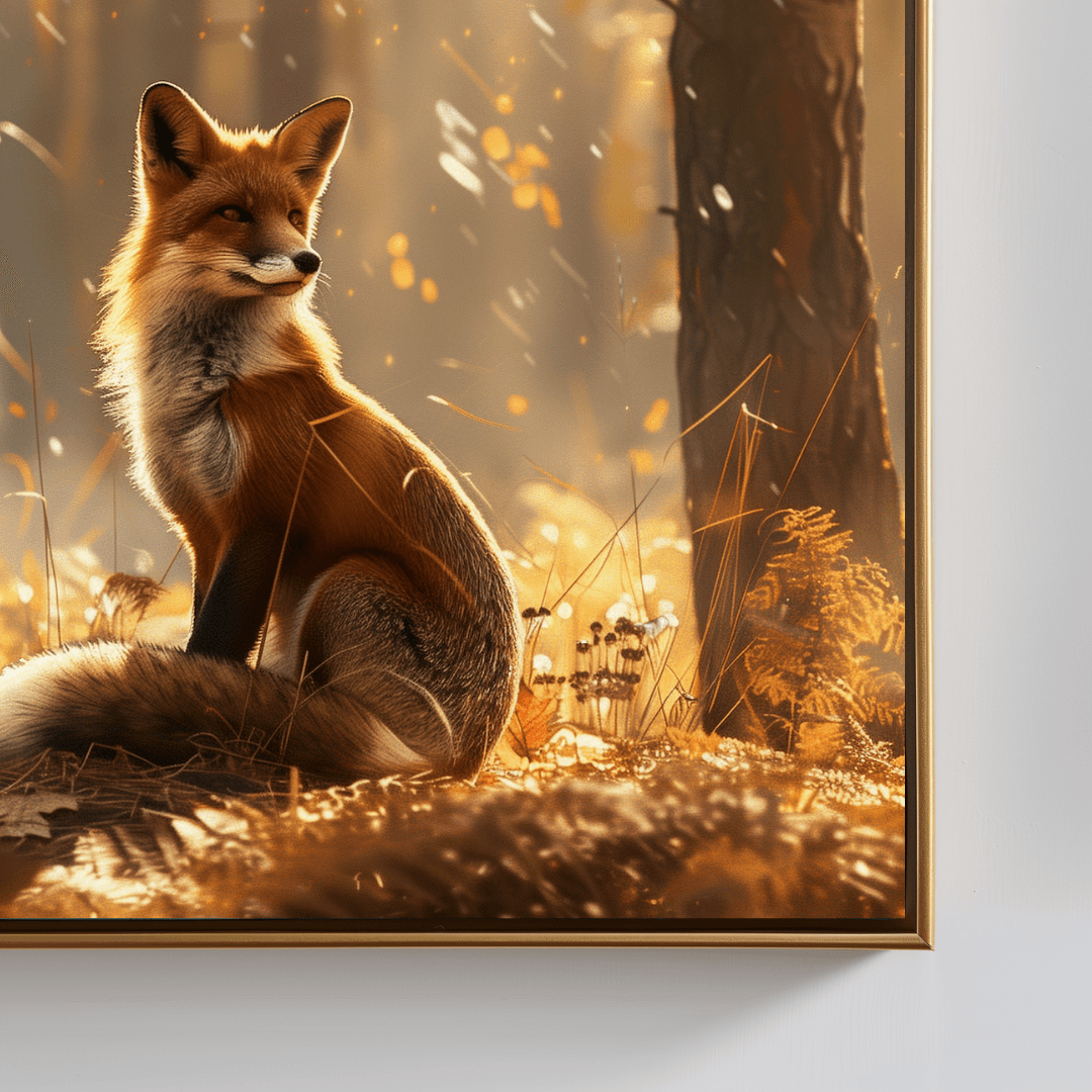Fox Fox in Autumn Light – Forest Glow Canvas
