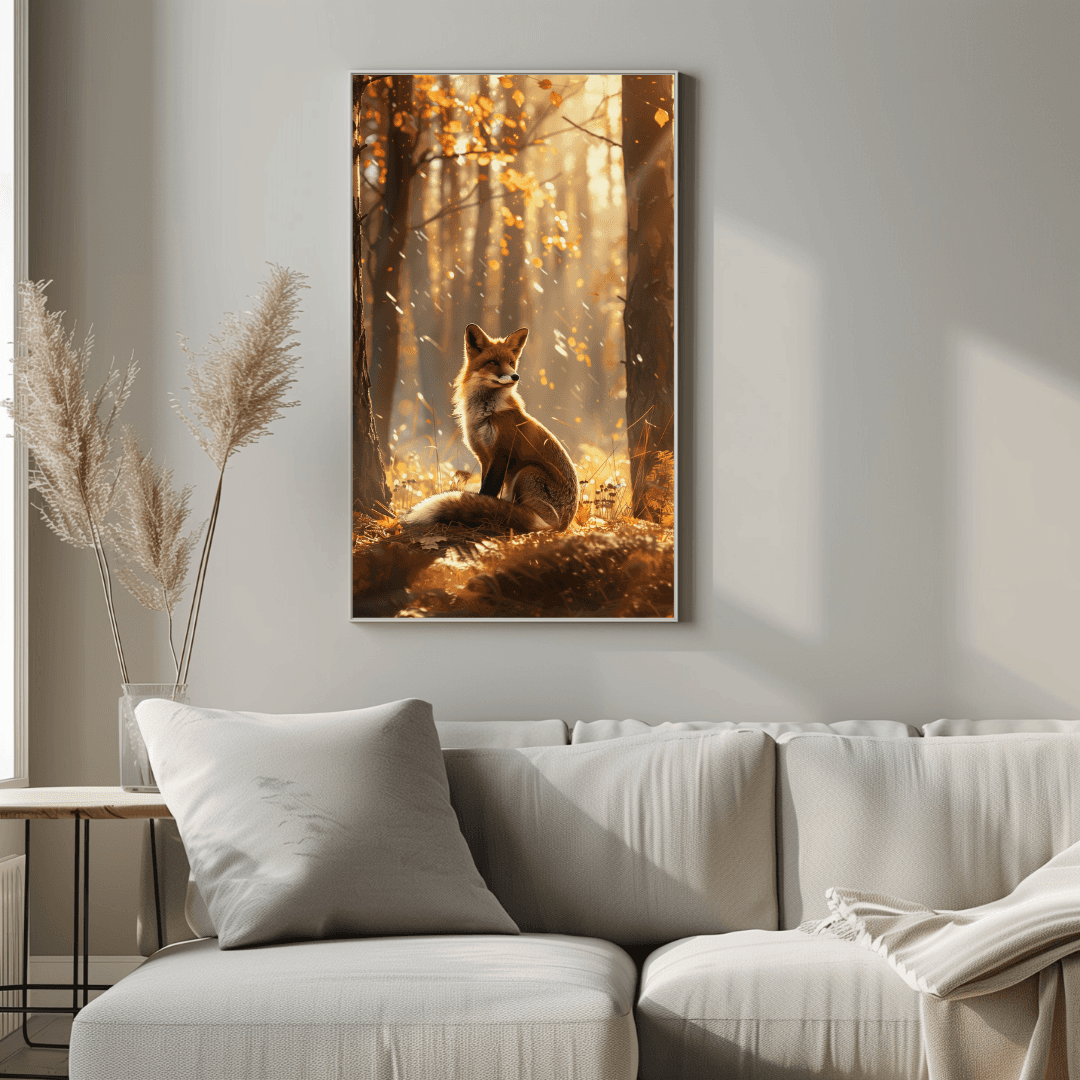 Fox Fox in Autumn Light – Forest Glow Canvas