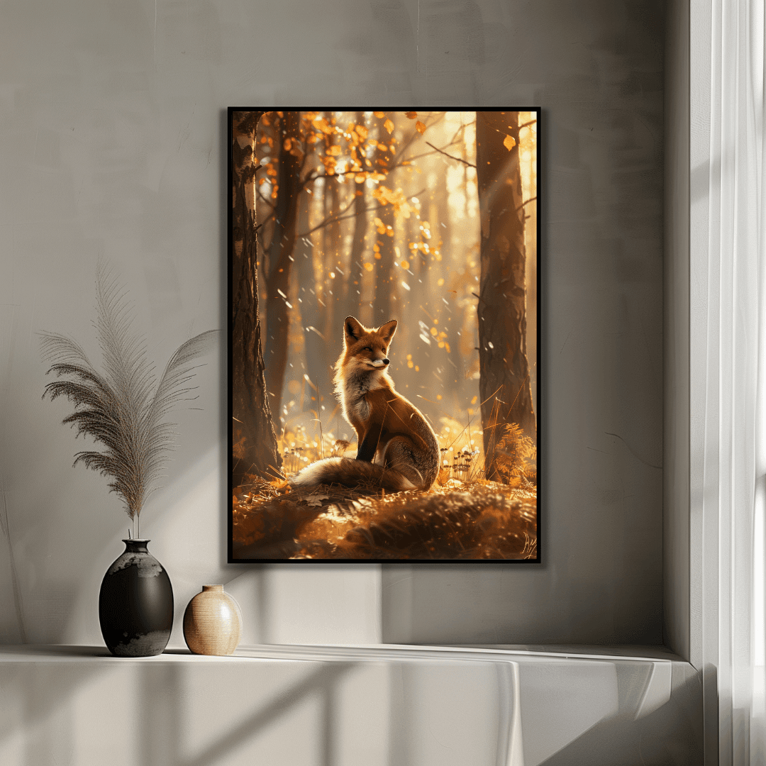 Fox Fox in Autumn Light – Forest Glow Canvas