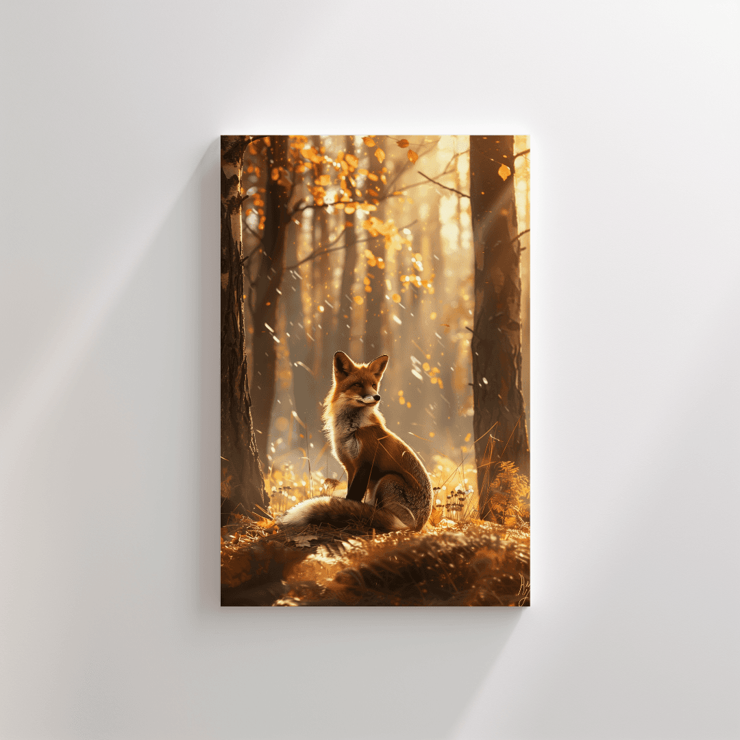 Fox Fox in Autumn Light – Forest Glow Canvas