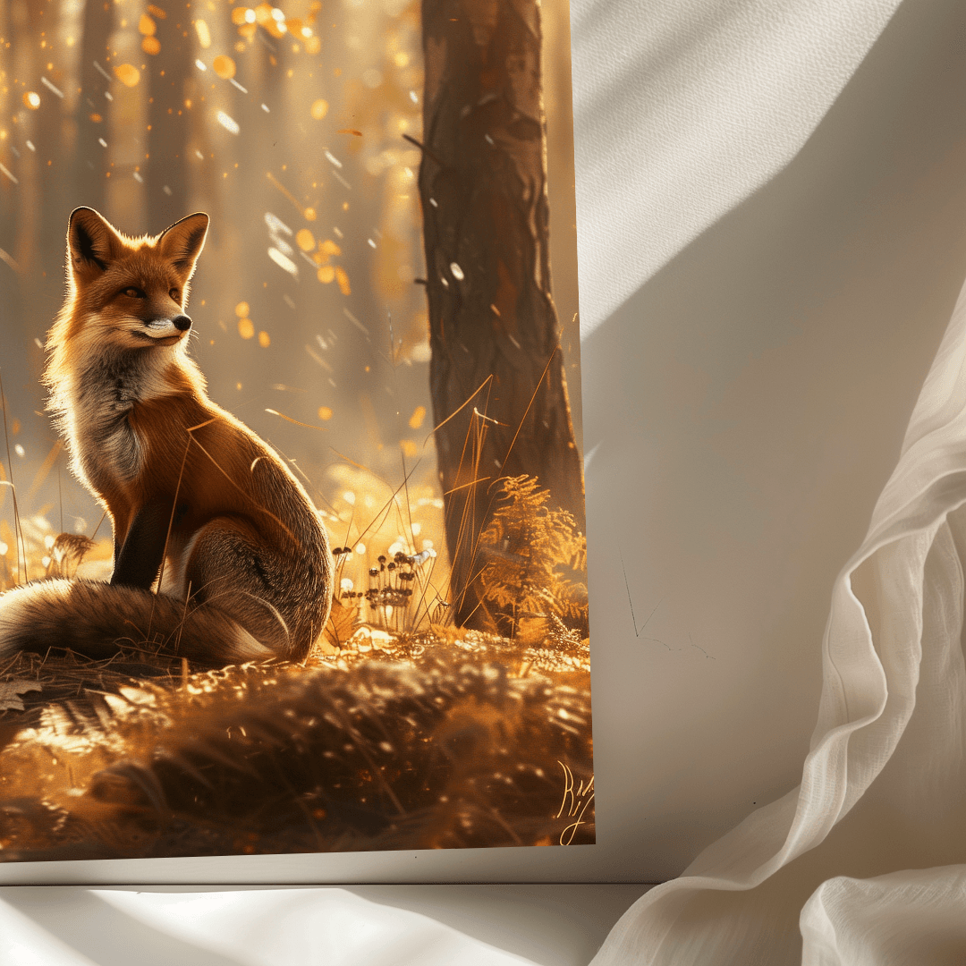 Fox Fox in Autumn Light – Forest Glow Canvas