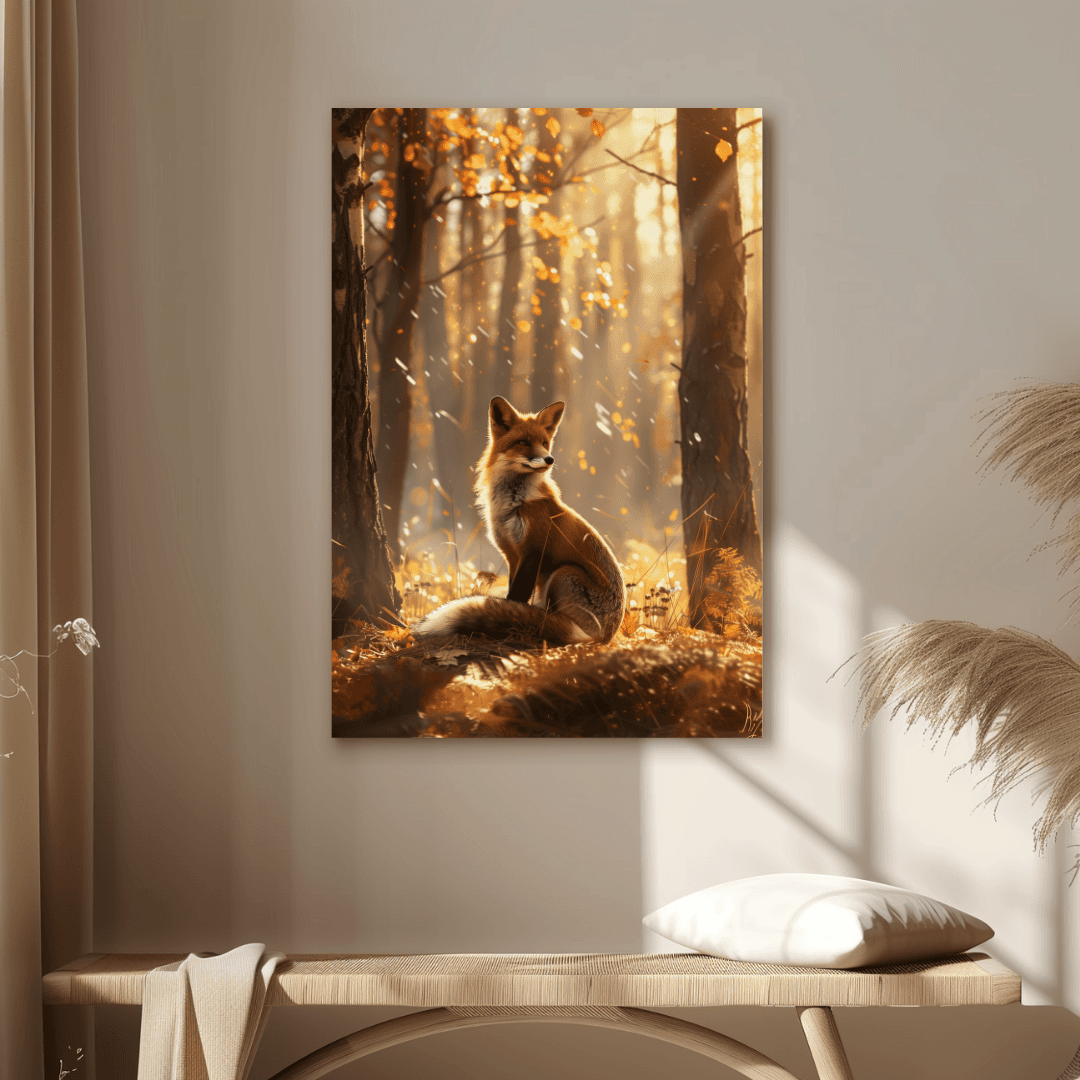 Fox Fox in Autumn Light – Forest Glow Canvas