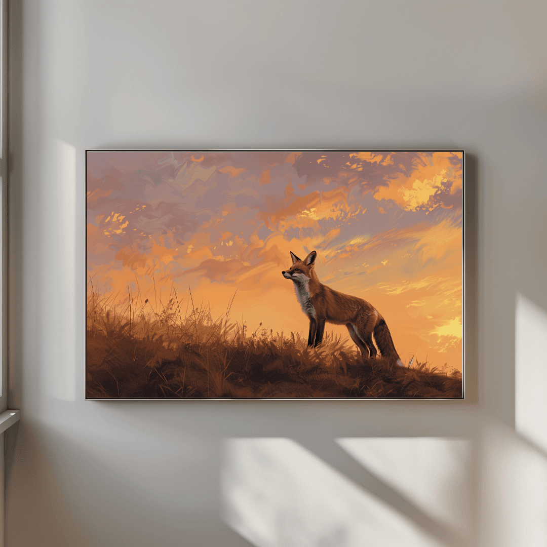 undefined Fox on the Hill – Golden Sunset Canvas