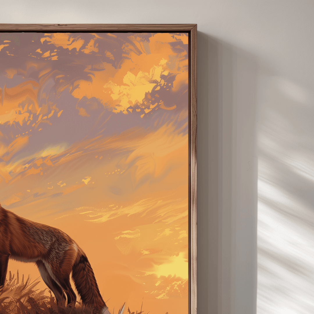 Fox Fox on the Hill – Golden Sunset Canvas