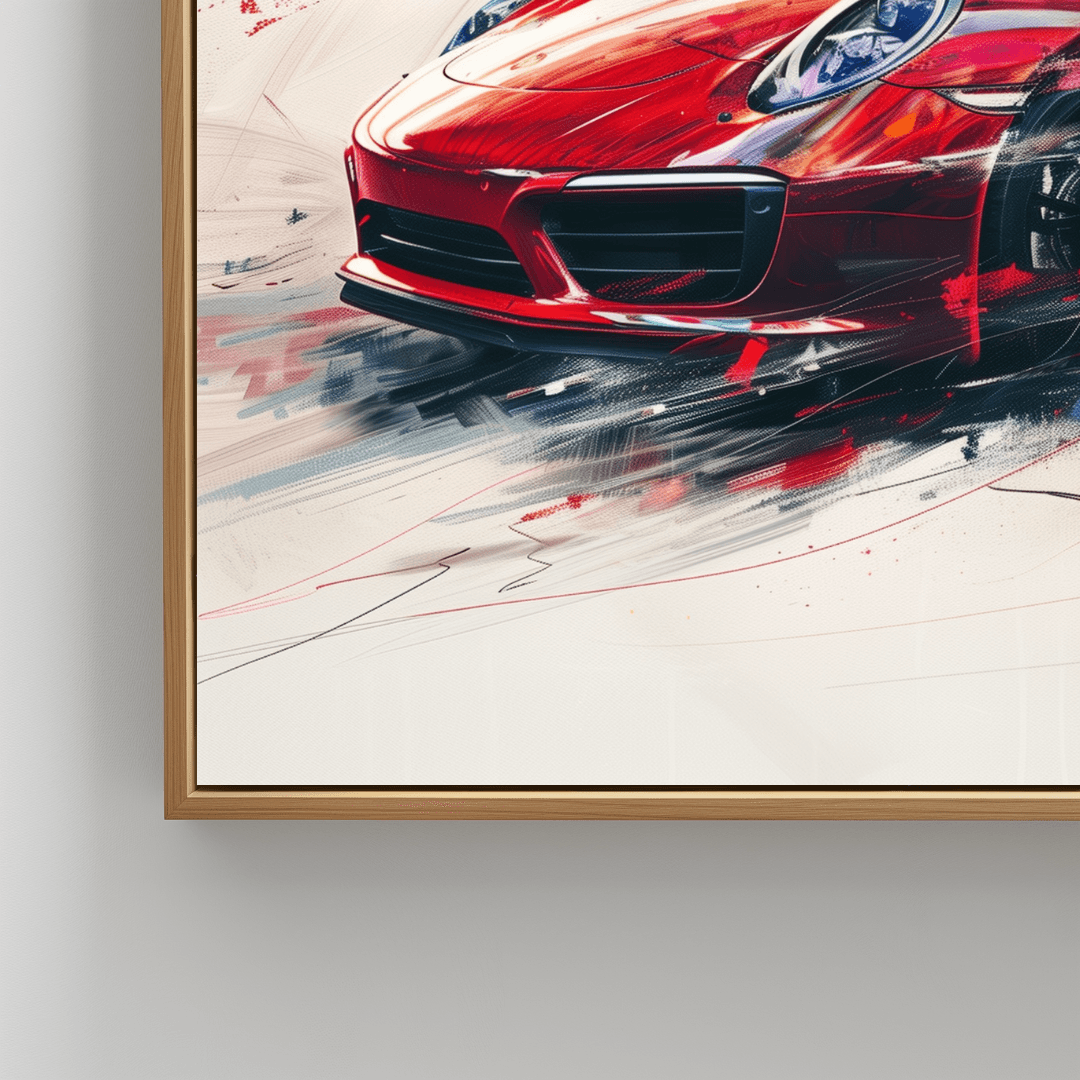 Porsche Red Porsche – Speed in Motion Canvas