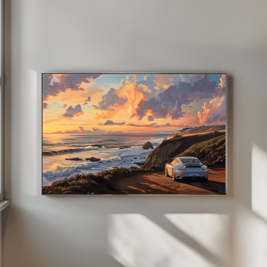 Porsche Coastal Drive – Sunset Porsche Canvas