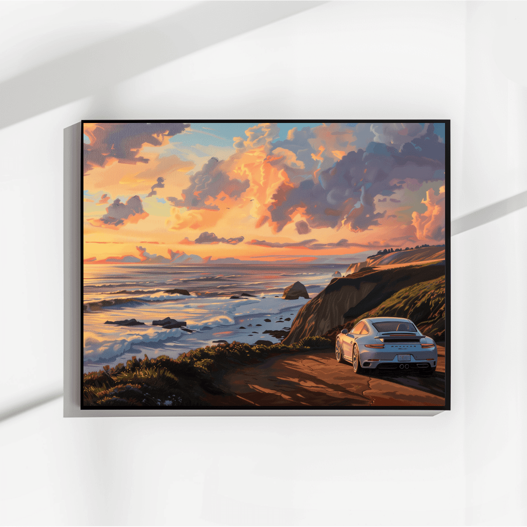 Porsche Coastal Drive – Sunset Porsche Canvas