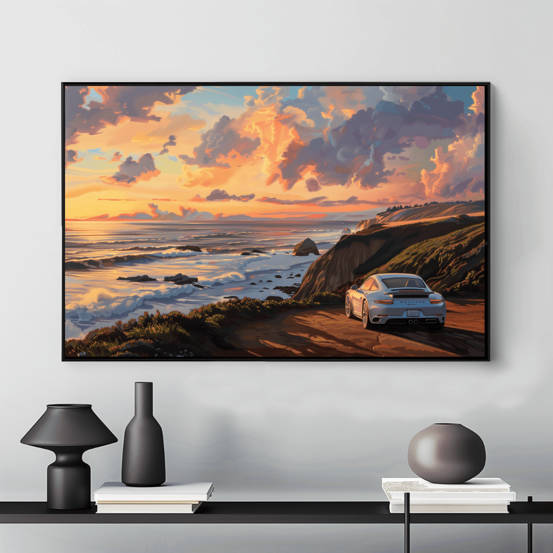 Porsche Coastal Drive – Sunset Porsche Canvas