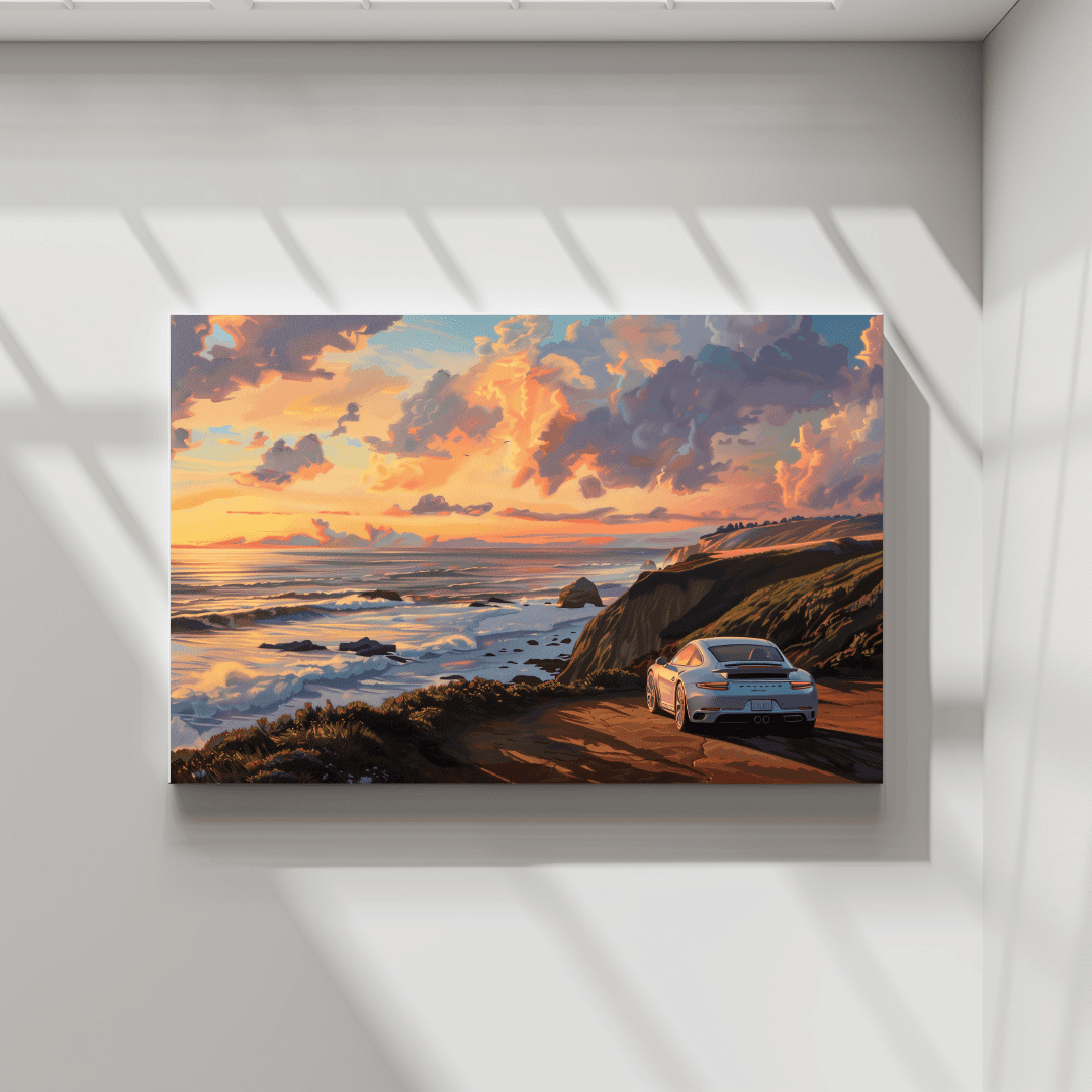 Porsche Coastal Drive – Sunset Porsche Canvas