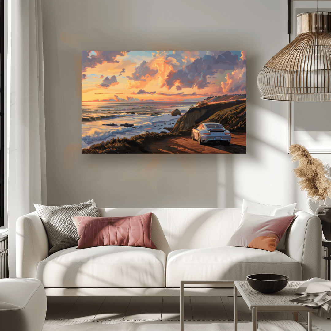 Porsche Coastal Drive – Sunset Porsche Canvas